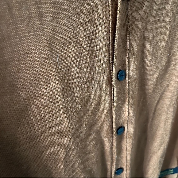 NEIGHBORHOOD Men's sz M Dark Orange Wool Blend Cardigan Vneck Long Slee… - Picture 5 of 10